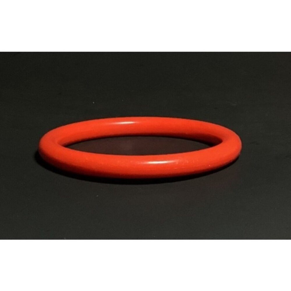 Vintage Bright Reddish Orange Opaque Lucite Bangle Bracelet with Round Profile